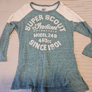 LUCKY BRAND, SIZE L, Teal/White